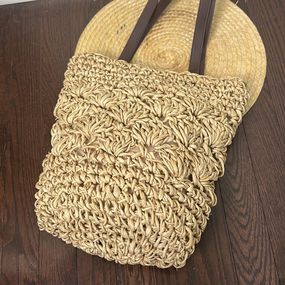 Vintage shoulder Cottagecore  Straw Bag - Picture 8 of 10